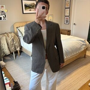 Ermenegildo Zegna Brown Houndstooth Sport Coat